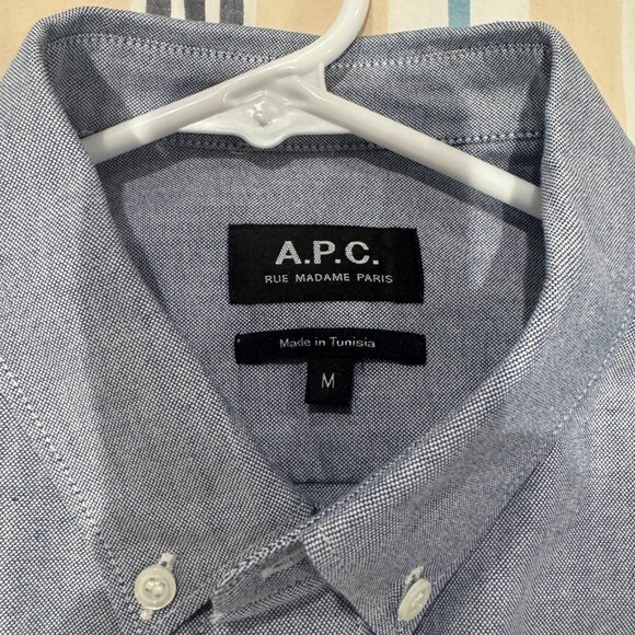 A.P.C. APC Greg Logo Button Down Oxford Shirt - Picture 6 of 8
